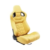 Evo Reclinable Racing Seat with Tan PU Leather Arrow V2 Design