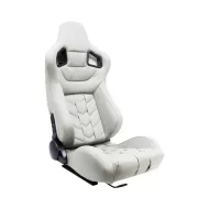 Evo Reclinable Racing Seat with Grey PU Leather Arrow V2 Design