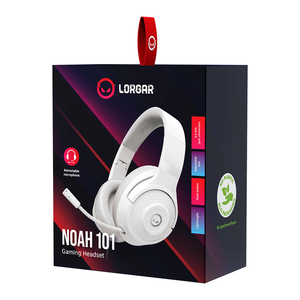 LORGAR Noah 101 Gaming Headset with Microphone White