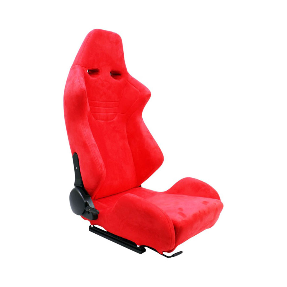 Evo Reclinable Racing Seat with Red Suede Finish