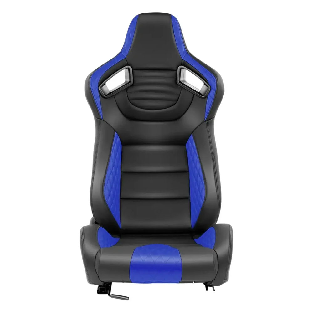 Reclinable Wingback Racing Seat PVC with Blue Detail