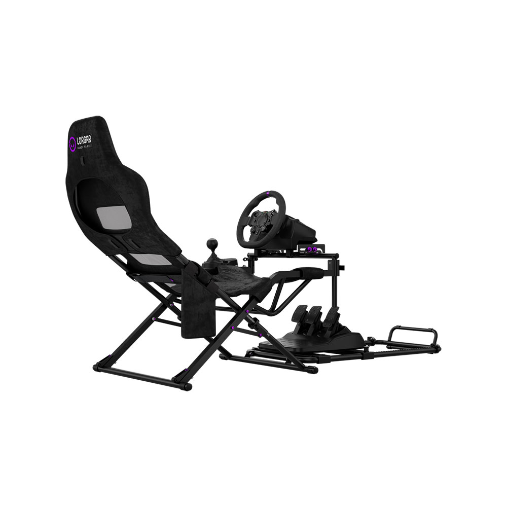 LORGAR FLEX RAF1, Sim Racing Cockpit Advanced, Foldable, 150x72x113 cm-playing, 38x72x126cm-folded, Black