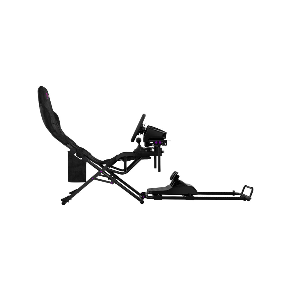 LORGAR FLEX RAF1, Sim Racing Cockpit Advanced, Foldable, 150x72x113 cm-playing, 38x72x126cm-folded, Black
