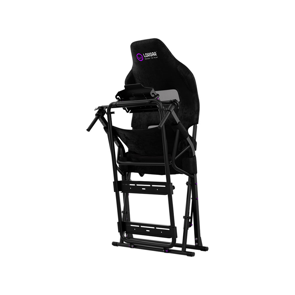 LORGAR FLEX RAF1, Sim Racing Cockpit Advanced, Foldable, 150x72x113 cm-playing, 38x72x126cm-folded, Black