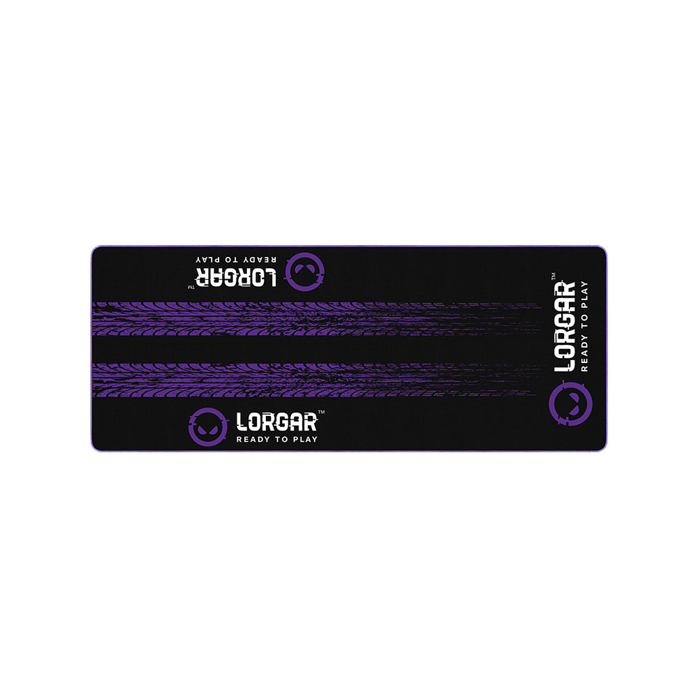 LORGAR RX1FM, Sim Racing Floor Mat Advanced, Stitched edge, 1,700X700X3 mm, Black/purple
