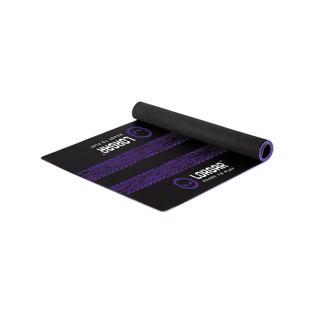 LORGAR RX1FM, Sim Racing Floor Mat Advanced, Stitched edge, 1,700X700X3 mm, Black/purple