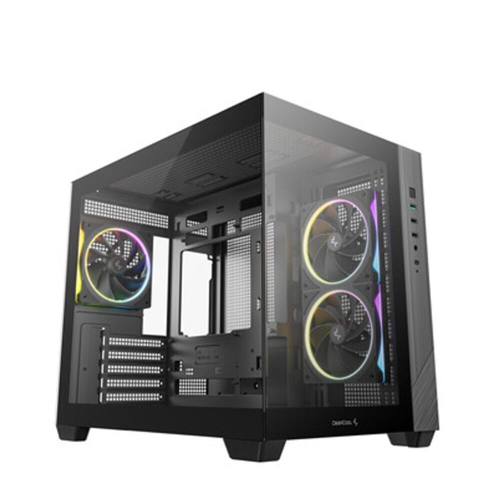 Deepcool CG330 3F Panoramic Dual-Chamber Micro-ATX Gaming Chassis - Black