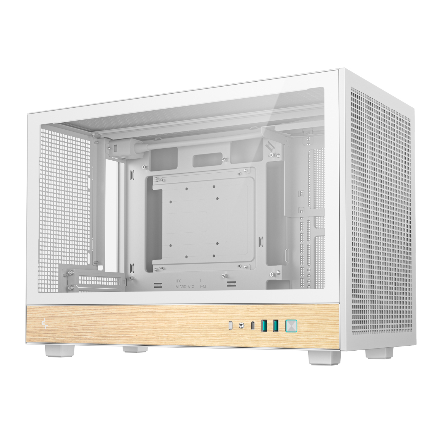 DeepCool CH260 Wood mATX Gaming Chassis White